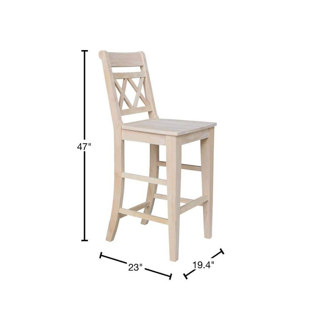 International Concepts Canyon 30 in. H Unfinished Solid Wood Bar Stool S-473