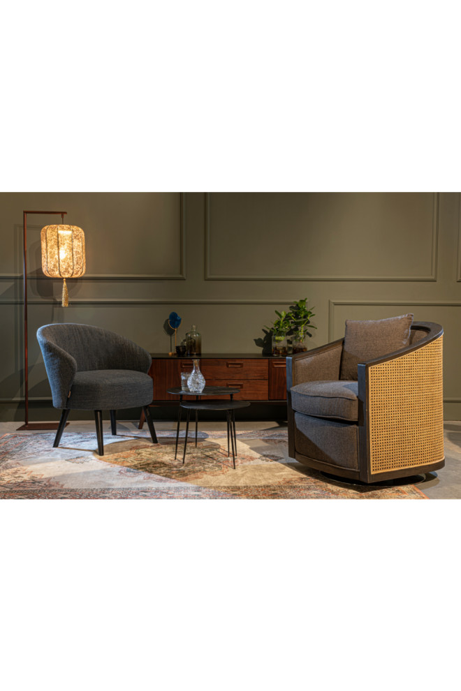 Curved Gray Lounge Chair  Dutchbone Amaron   Transitional   Armchairs And Accent Chairs   by Oroa   Distinctive Furniture  Houzz