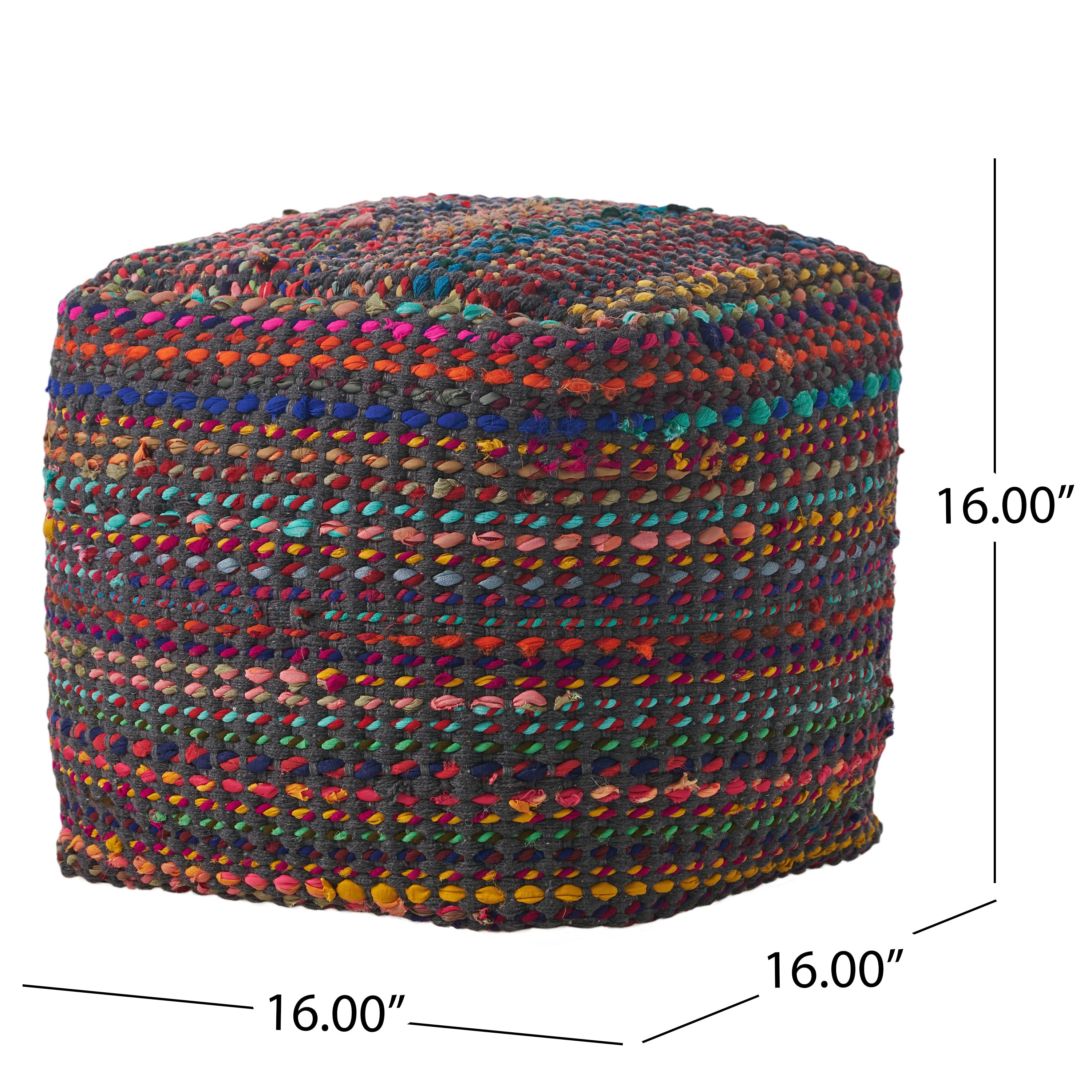 Naholo Handcrafted Boho Fabric Pouf