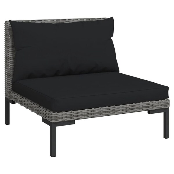 10 Piece Patio Lounge Set with Cushions Poly Rattan Dark Gray