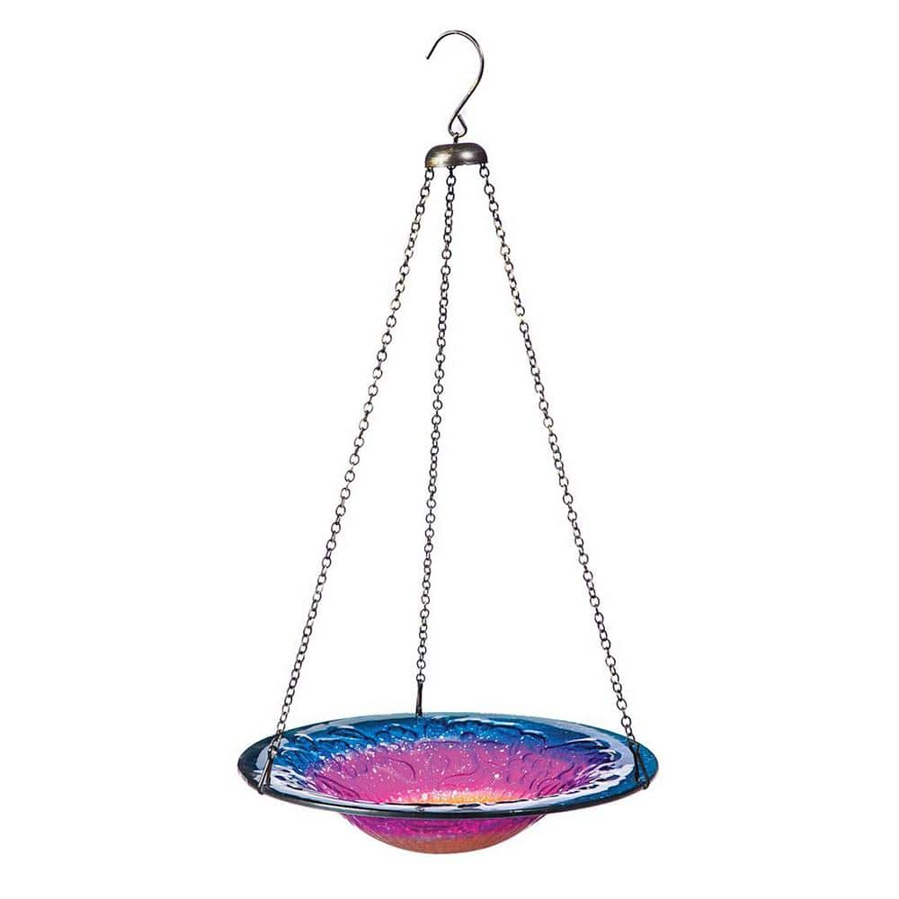 Evergreen Hanging Sunrise Glass Birdbath 2BF665