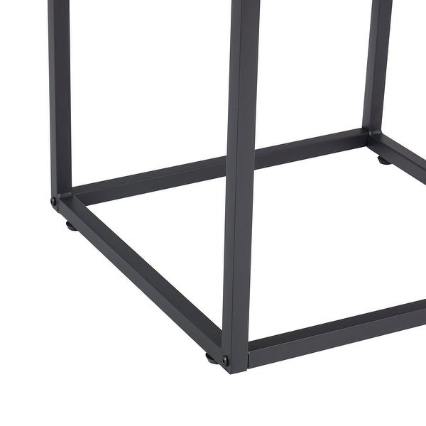 2-Tier Tempered Glass Top End Table