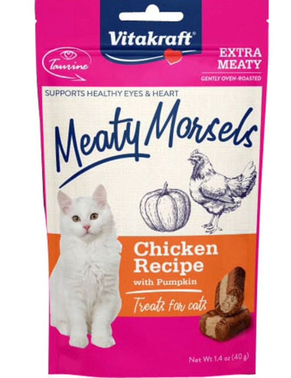 Vitakraft Meaty Morsels Chicken/Pumpkin Cat Treats， 1.4 Oz.