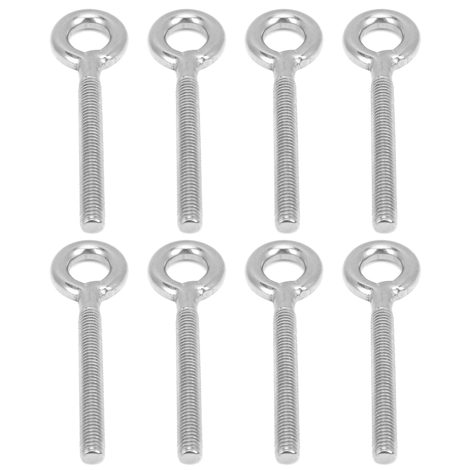 8pcs M8 Eye Bolt Stainless Steel Ring Bolts Machine Welded Closed Screw Rod Eye Screw Bolts