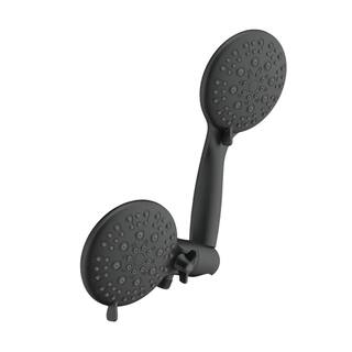 GIVING TREE 10-Spray Patterns 2 in 1 Shower Faucet Dual Shower Heads Handheld Shower Head Trim Kit in Matte Black XLHDFFSH0082