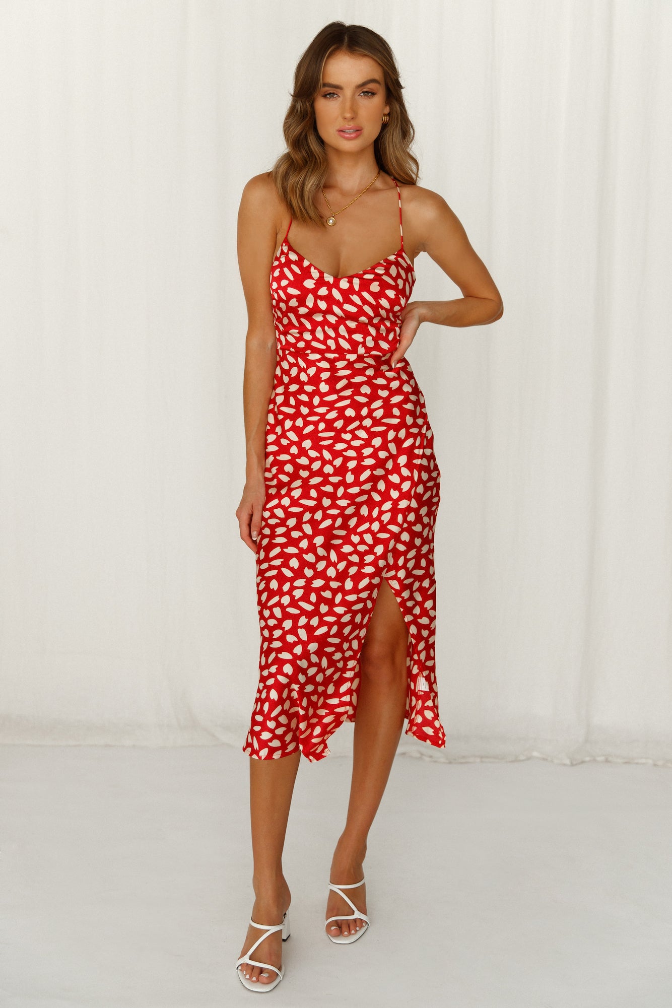 Happy Honeymoon Midi Dress Red