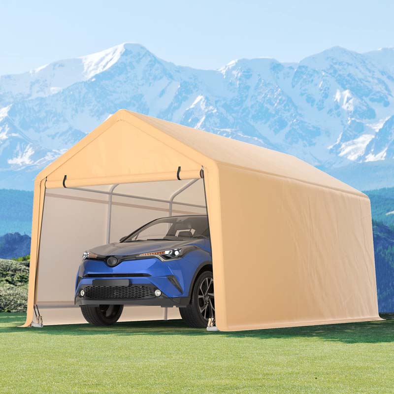 9 x 17 FT Heavy Duty Carport Portable Garage with Roll-up Door, Storage Shelter Car Port Canopy Tent for Auto Truck Boat SUV