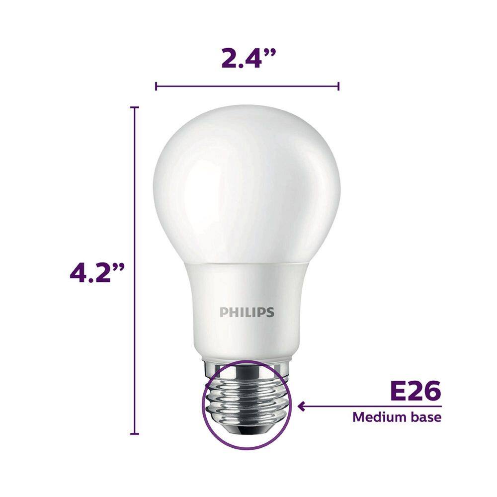 Philips 40-Watt Equivalent A19 Non-Dimmable E26 LED Light Bulb Daylight 5000K (4-Pack) 575811