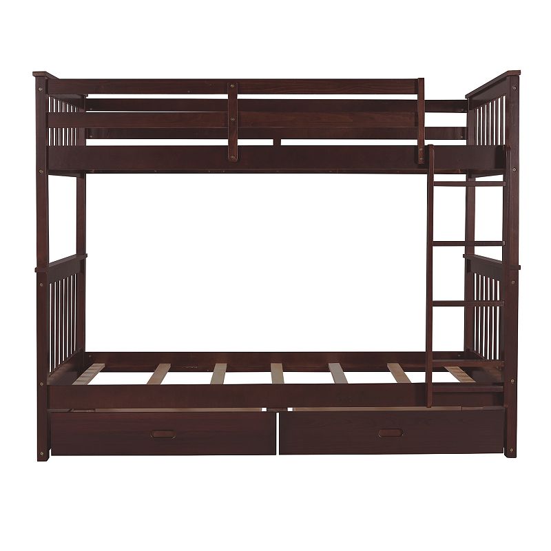 Merax Bunk Bed with Ladders and Two Storage Drawers