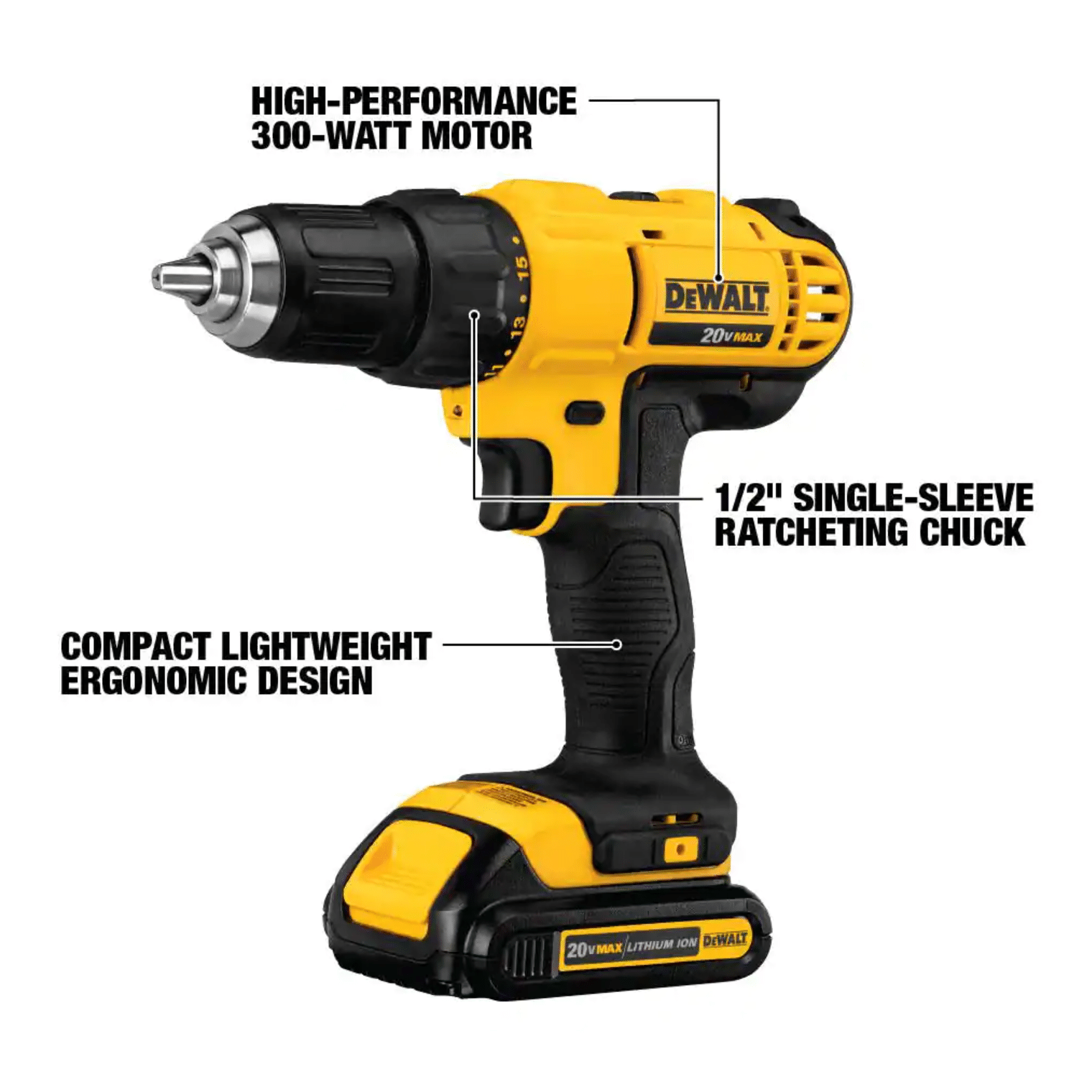 Dewalt 20-Volt Max Cordless Drill/Impact Combo Kit (2-Tool) with (2) 20-Volt 1.3Ah Batteries， Charger and Reciprocating Saw (DCK240C2DCS380B)