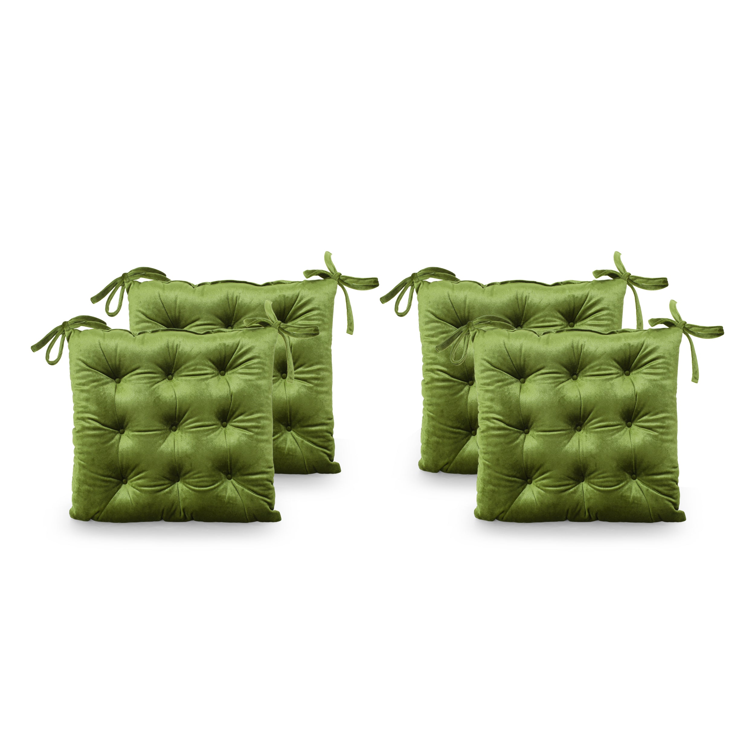 Asma Tufted Velvet Dining Chair Cushion Pads (Set of 4)