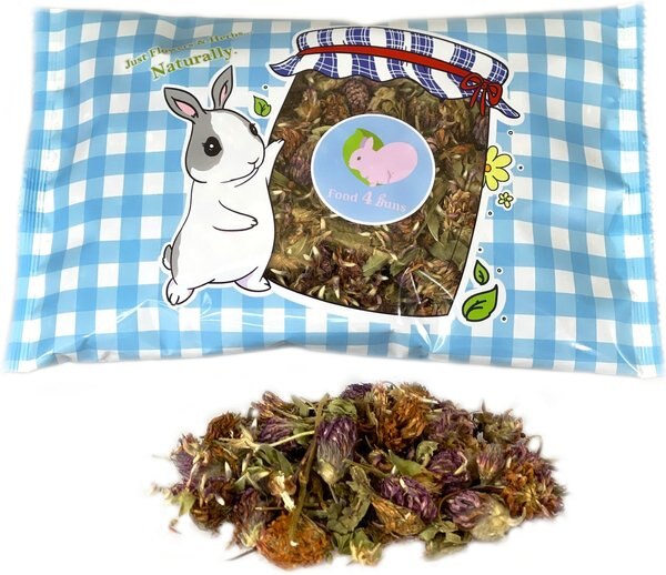 Food4Buns Red Clover Tops Small Pet Treats， 1-oz bag