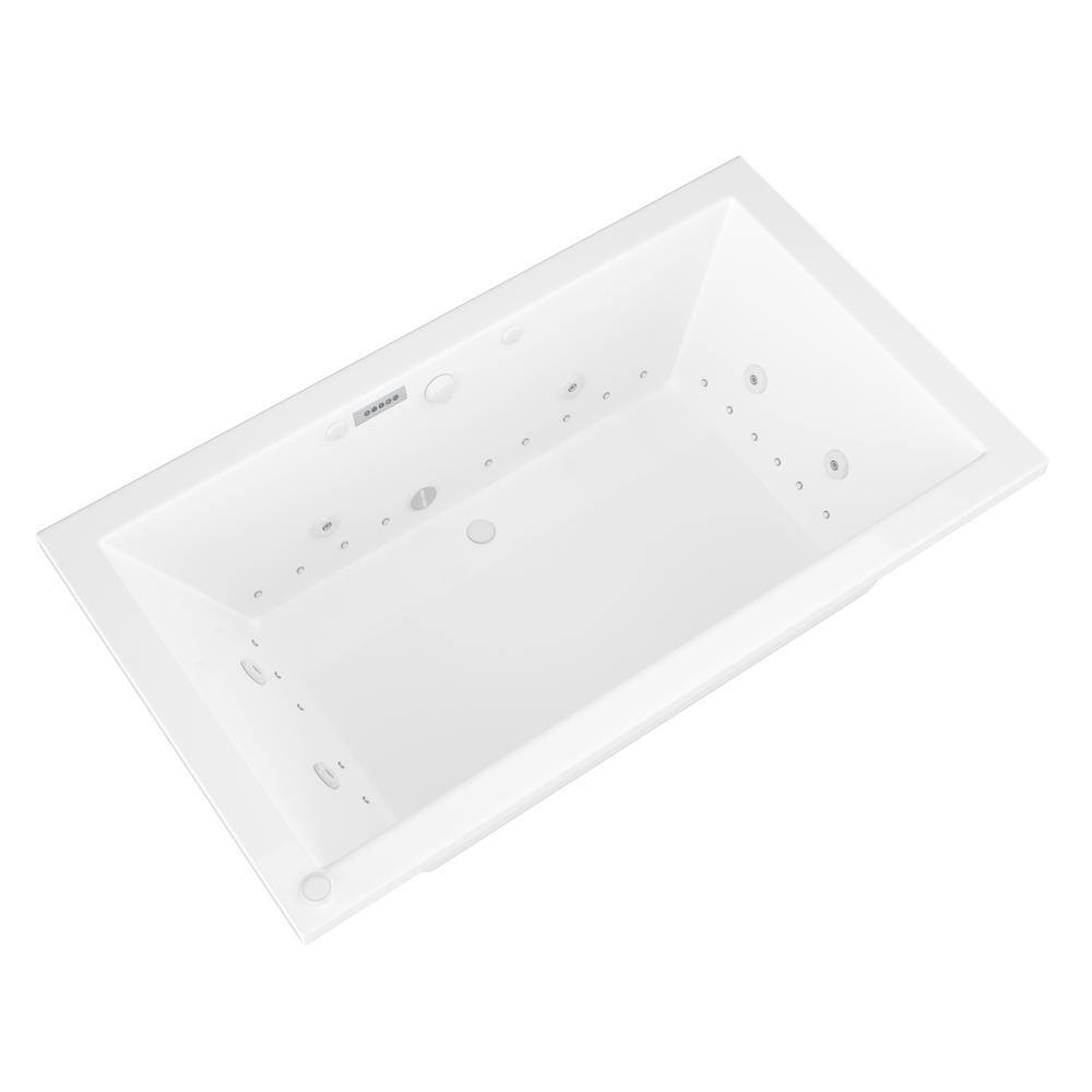 Universal Tubs Sapphire Diamond Series 6 ft. Center Drain Rectangular Drop-in Whirlpool and Air Bath Tub in White HD4272VNCDLX