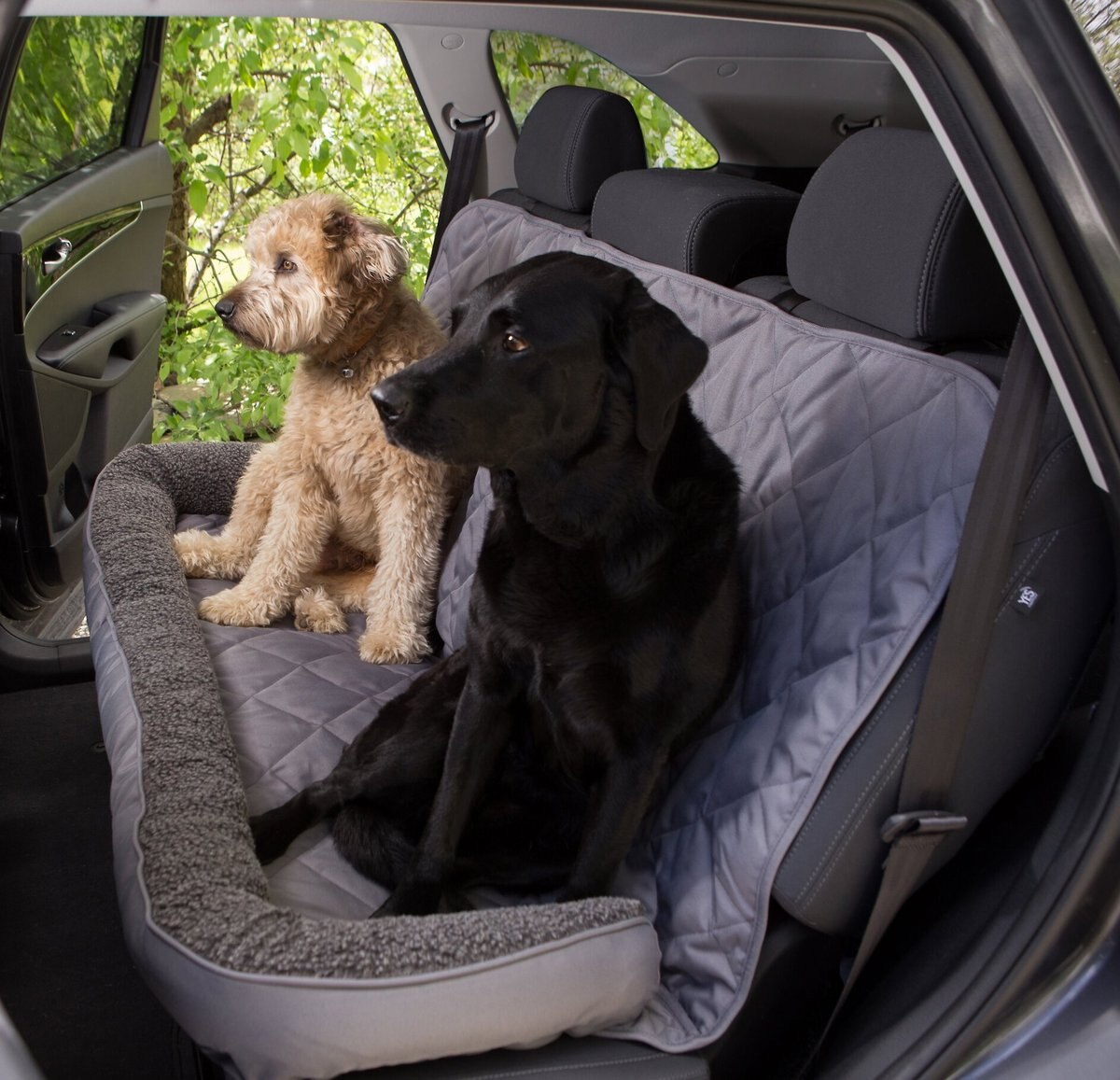 3 Dog Pet Supply Quilted Car Back Seat Protector with Bolster