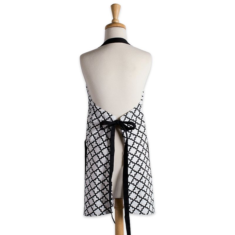 37.5 Black and White Lattice Printed Chef Apron