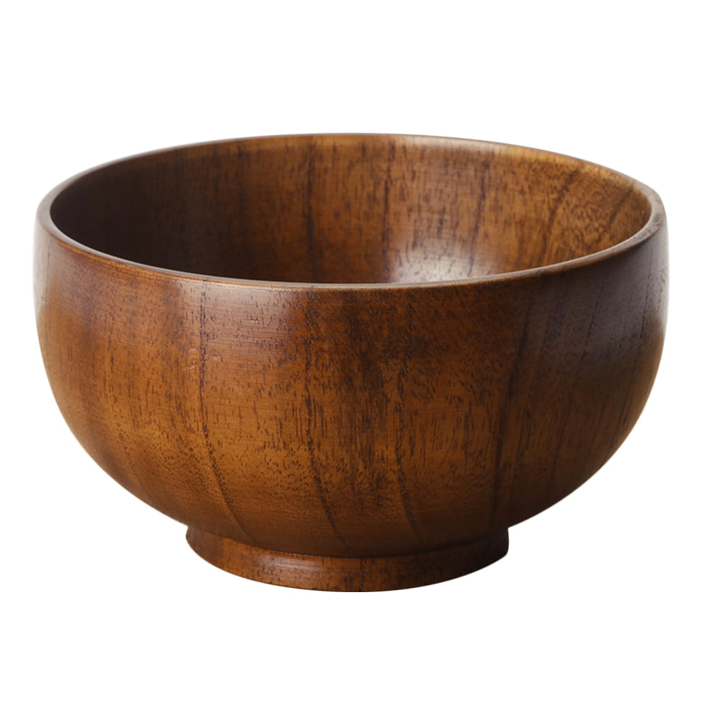 NUOLUX 1pc 10X6.5CM Practical Wood Salad Bowl Creative Thicken Fruits Bowl Round Bowl