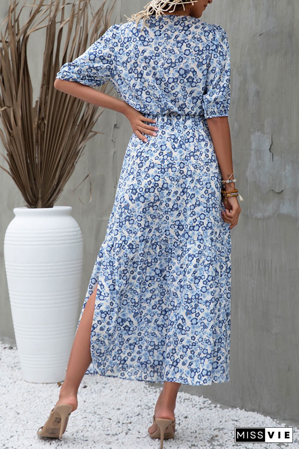 Floral Print Loose Long Dress Wholesale