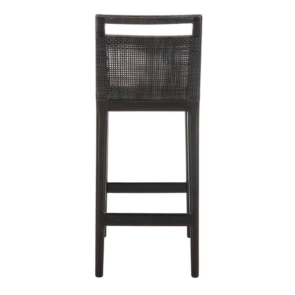 SAFAVIEH Darin 27.75 in. Black Cushioned Bar Stool SEA4015B