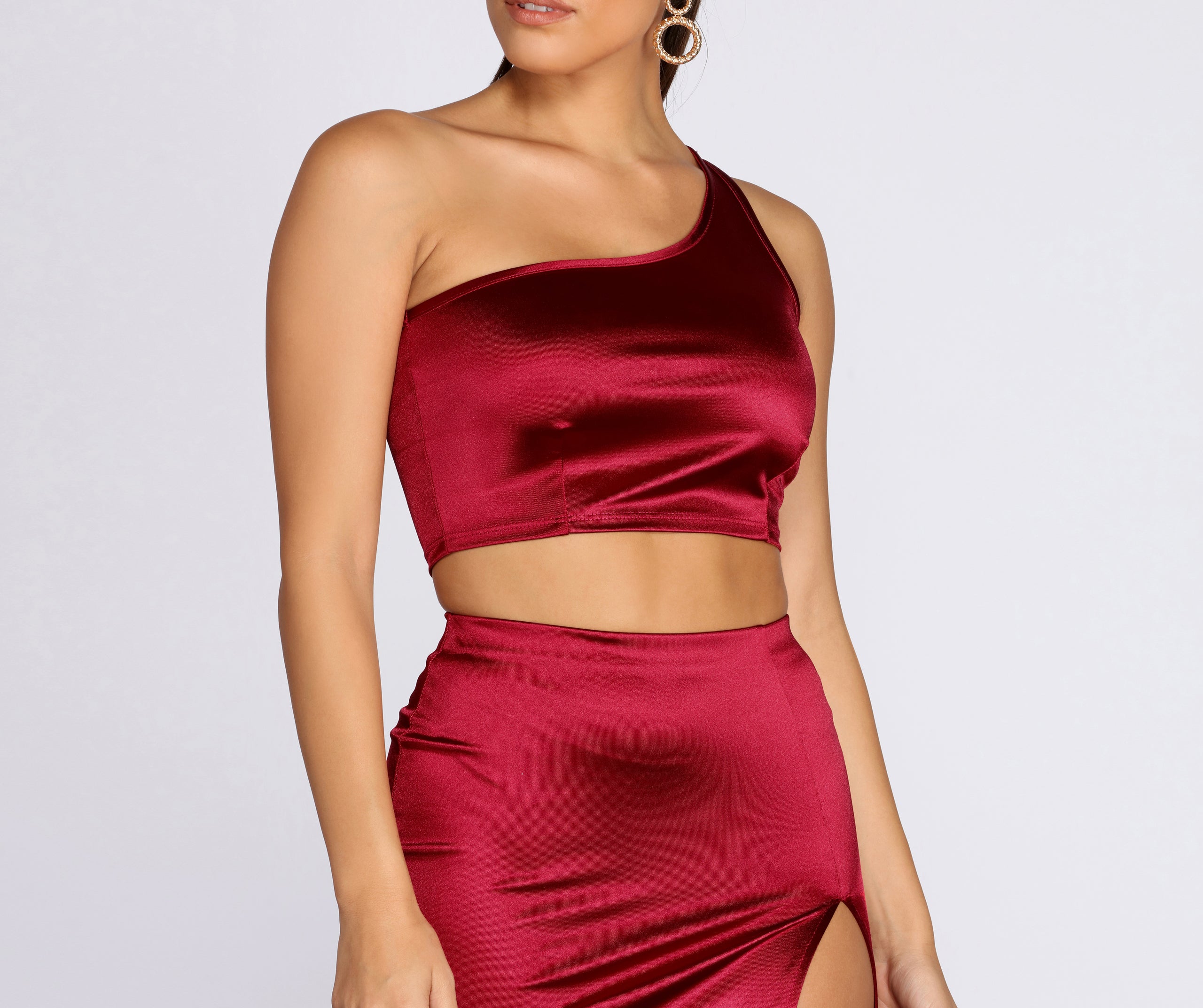 Sultry Satin One Shoulder Top