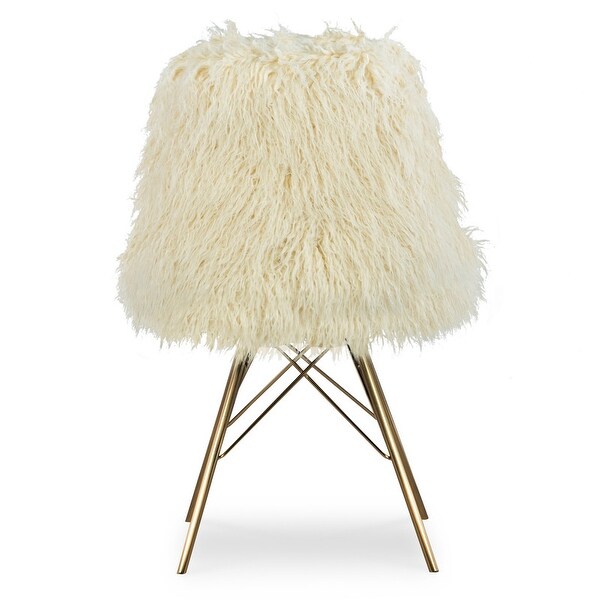 Rowan Faux Fur Chair with Gold Metal Base