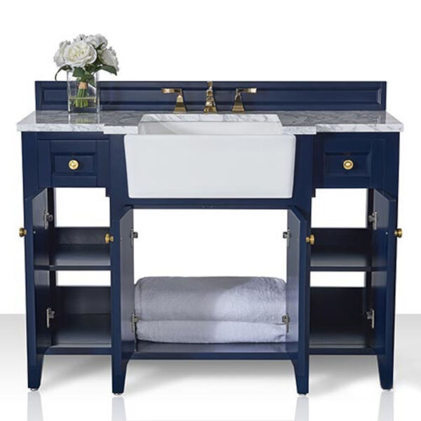 Adeline Heritage Blue 48-Inch Vanity Console with Farmhouse Sink