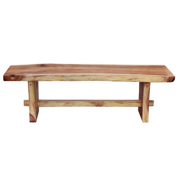 Chic Teak Suar Live Edge Slab Backless Bench approximately 79