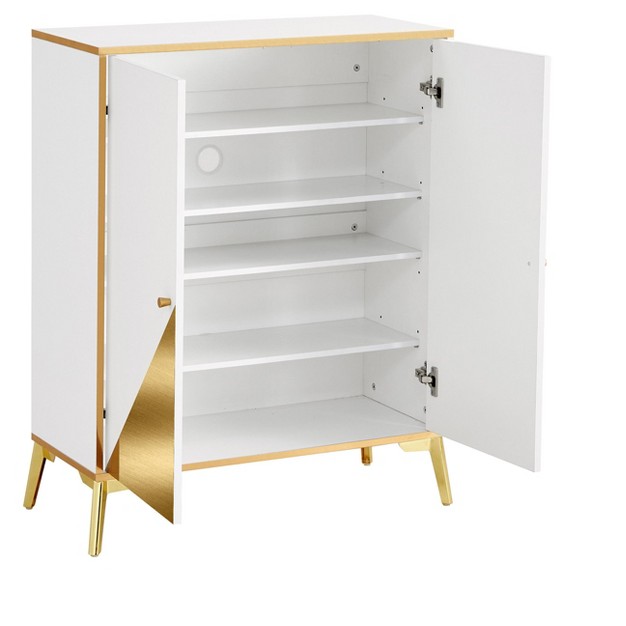 Modern Elegant Storage Cabinet Gold white Modernluxe