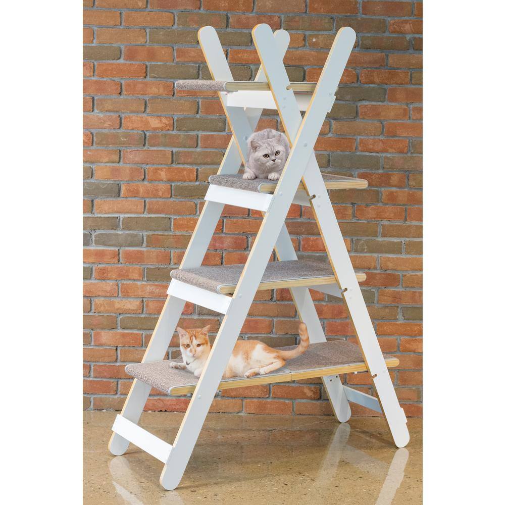 zoovilla White Modern Folding Cat Tree TOY0091720110