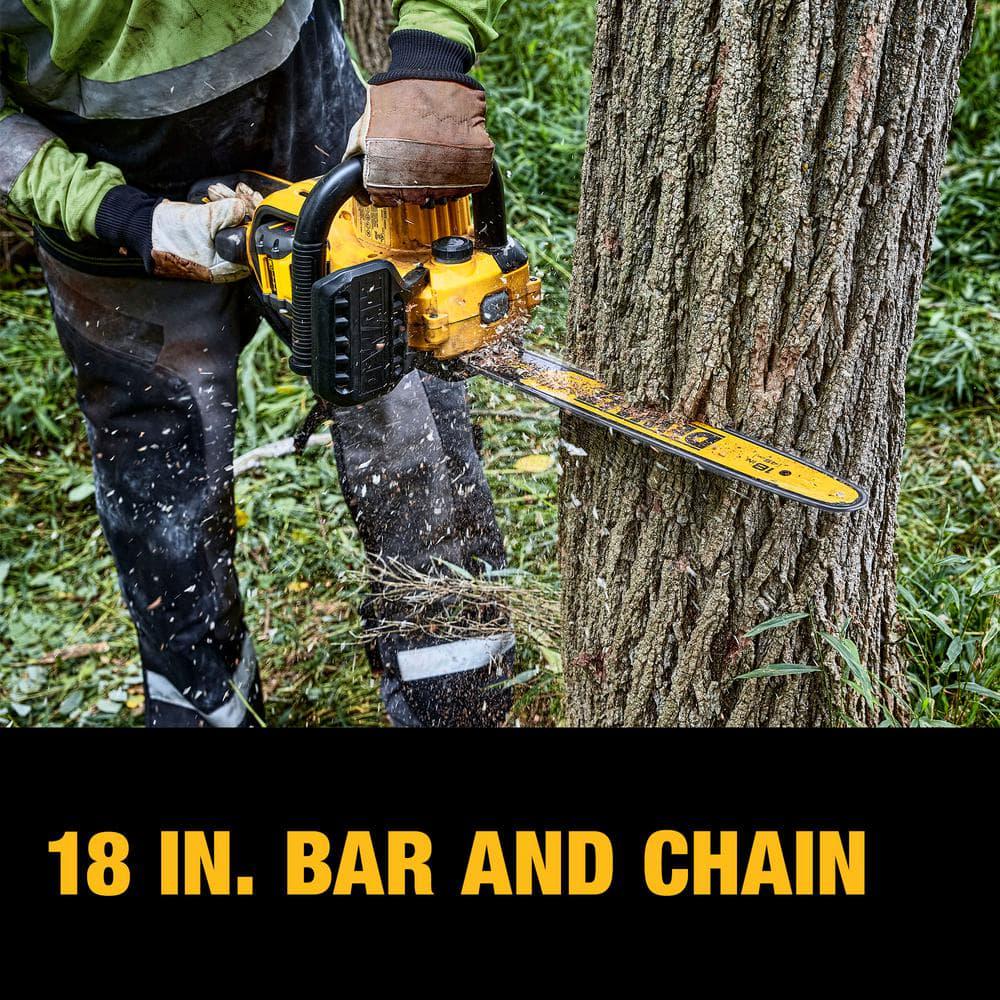 DEWALT 60V MAX 18in Brushless Battery Powered Chainsaw Kit with