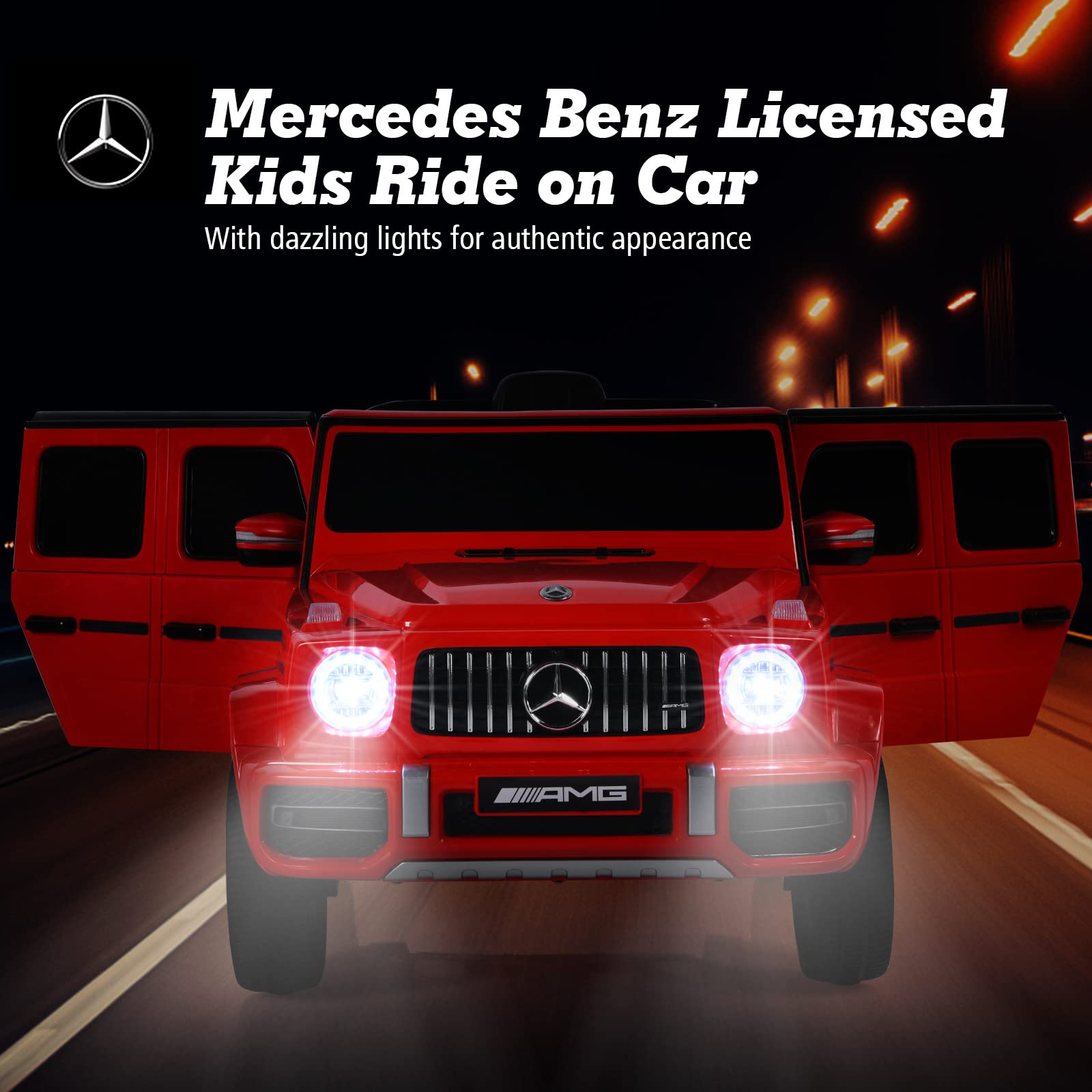 Costzon Ride on Car, 12V Licensed Mercedes-Benz G63 Battery Powered Vehicle w/ Remote Control