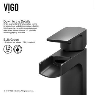 VIGO Ileana Single Handle Single-Hole Bathroom Faucet in Matte Black VG01042MB