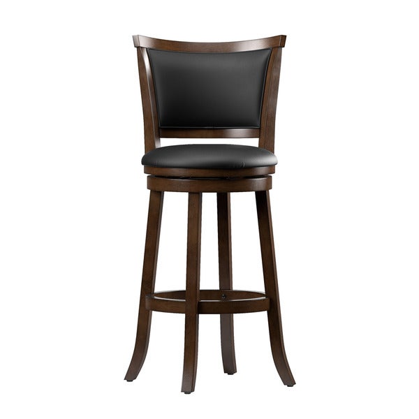 Woodgrove Bonded Leather Brown Wood Barstool (Set of 2)