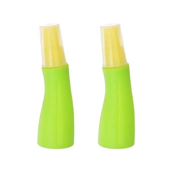 2pcs Silicone Oil Bottle Brush with Cap for BBQ Cooking Baking， Yellow+Green