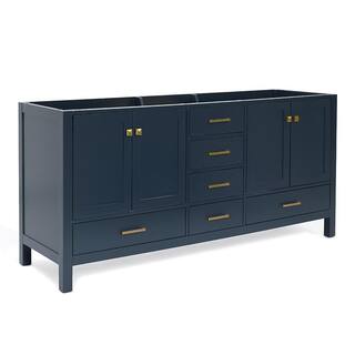 ARIEL Cambridge 72 in. W x 21.5 in. D Vanity Cabinet Only in Midnight Blue A073D-BC-MNB