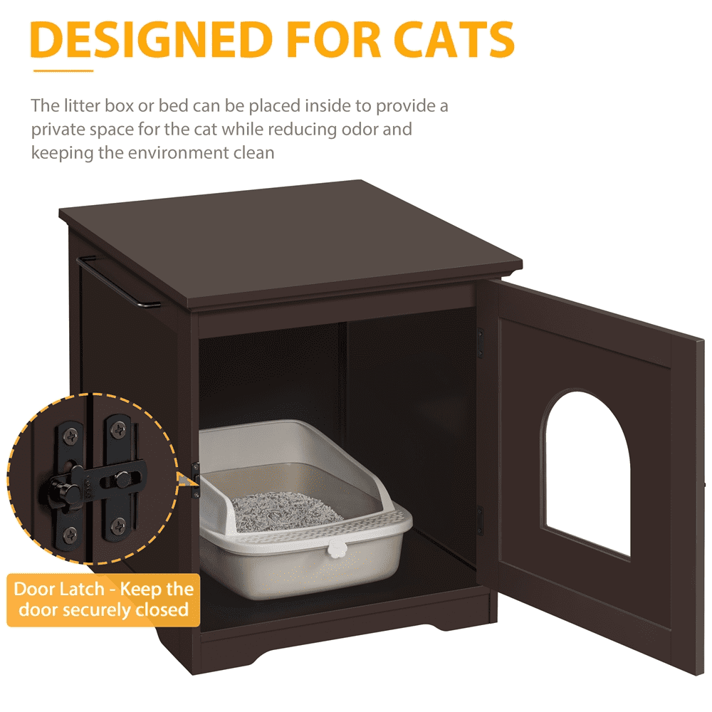 Easyfashion Cat Litter Box End Table， Espresso