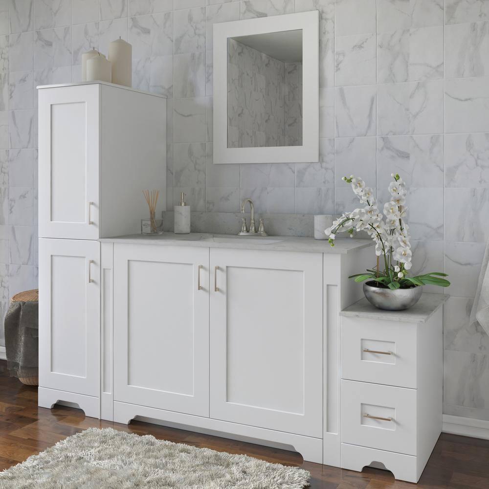 Home Decorators Collection Hawthorne 36 in W x 2134 in D Vanity Cabinet in Linen White with 2Doors