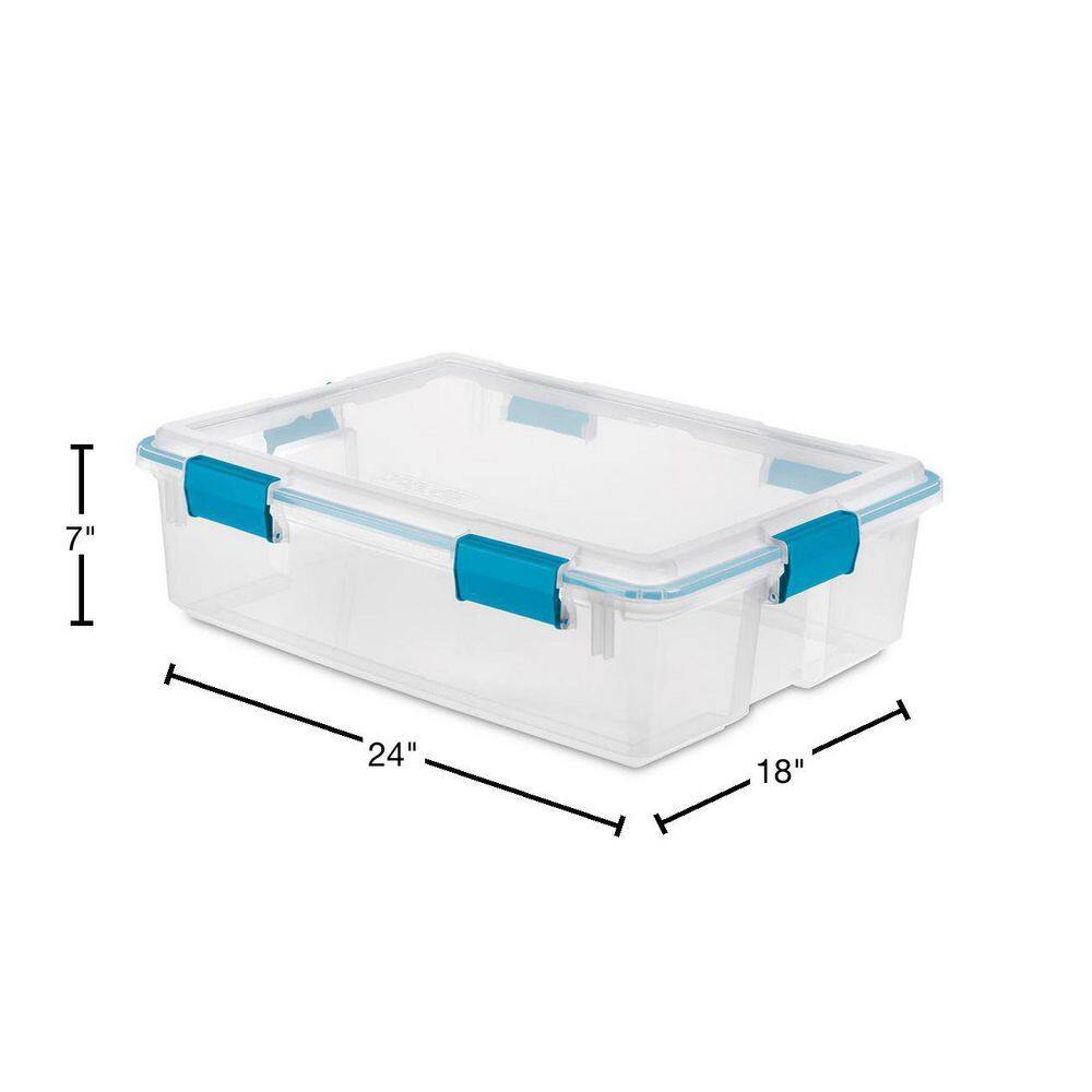 Sterilite 37 Qt. Thin Gasket Box Clear Storage Bin Containers (12-Pack) 12 x 19314304