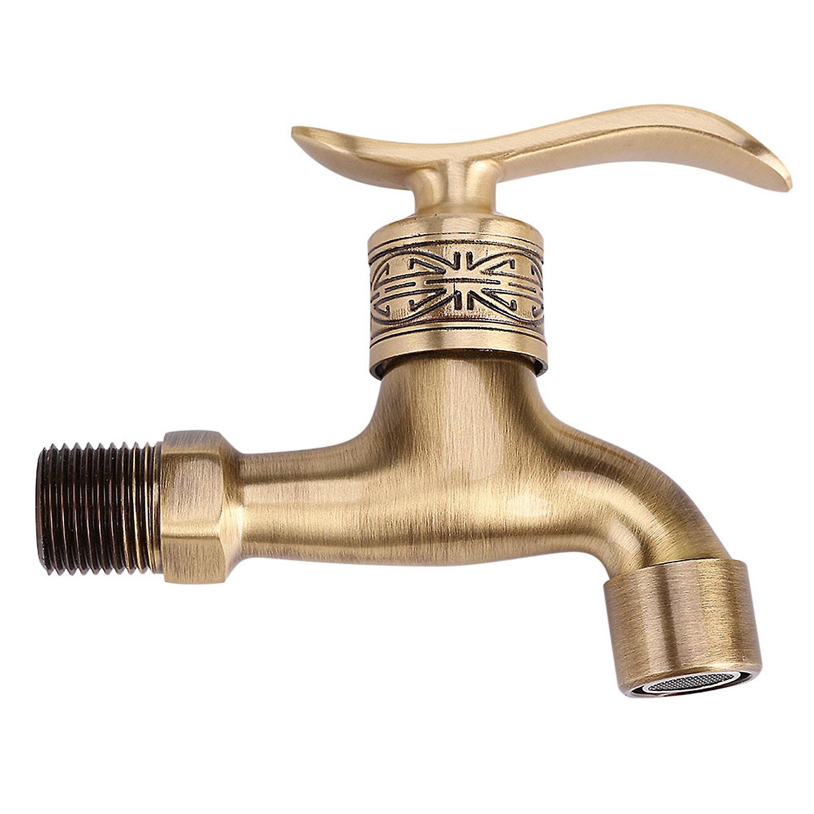 Antique Style Brass Washing Machine Faucet Wall Mount Laundry Cold Water Tap Bathroom Use