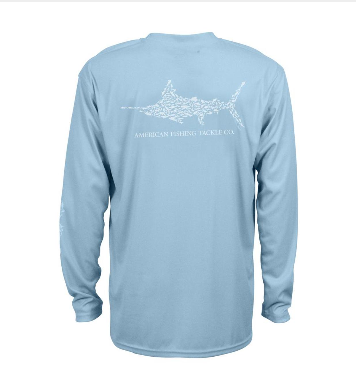 Aftco Jigfish LS Performance Shirt- Sky Blue