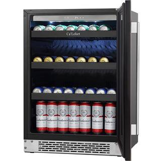 Ca'Lefort 24 inch 220 Cans(12 oz.) Beverage Cooler Beer Drink Refrigerator Built-in or Under-Counter Fridge Quiet Compressor CLF-BS24-HD