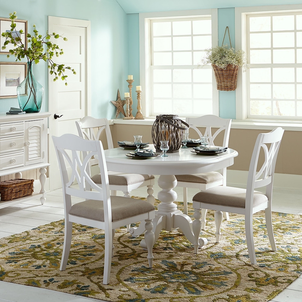 Summer House Oyster White Round Pedestal Table