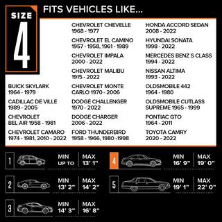 Budge Protector III 228 in. x 60 in. x 51 in. Size 4 Car Cover 3LF4