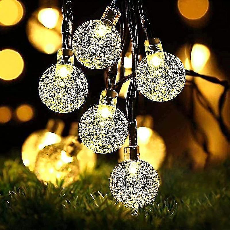 Led Solar Garden Ball Light String Crystal Ball Outdoor Festival Decor Party Lights Bulb