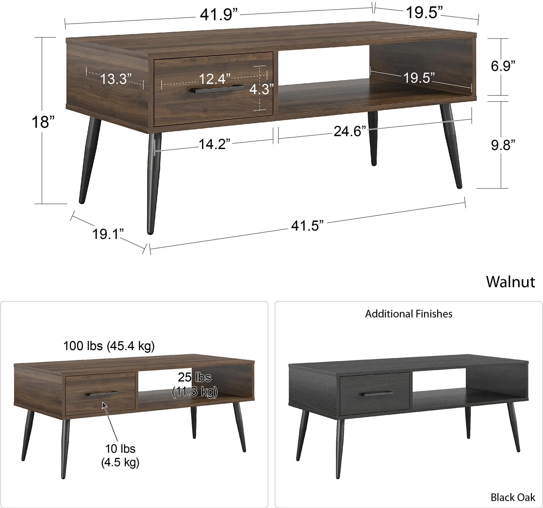 Wilson Black Oak Coffee Table