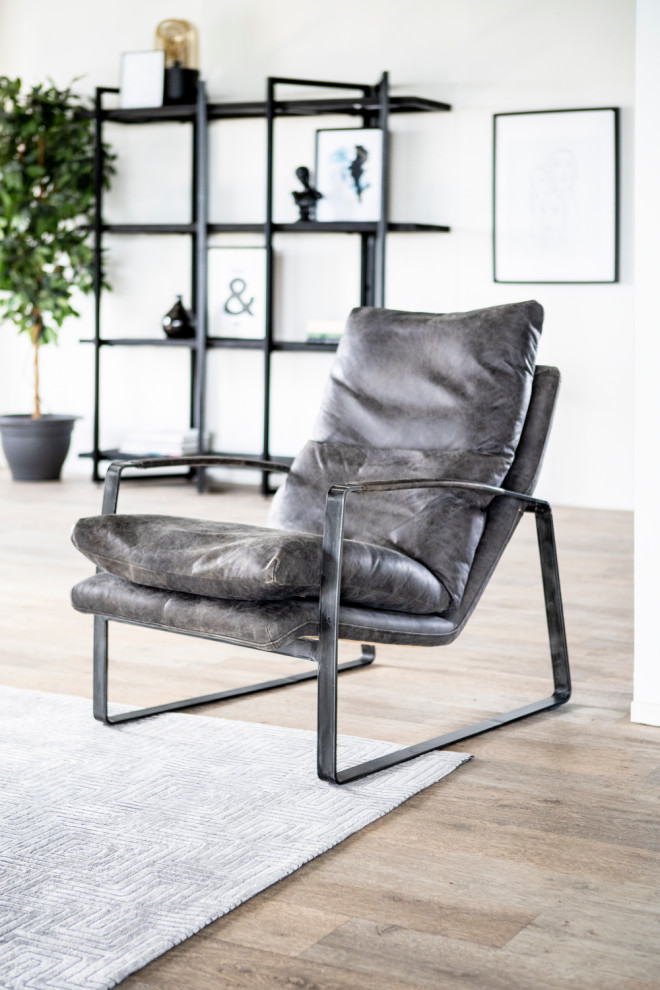 Dark Grey Lounge Chair  Eleonora Lex   Industrial   Armchairs And Accent Chairs   by Luxury Furnitures  Houzz