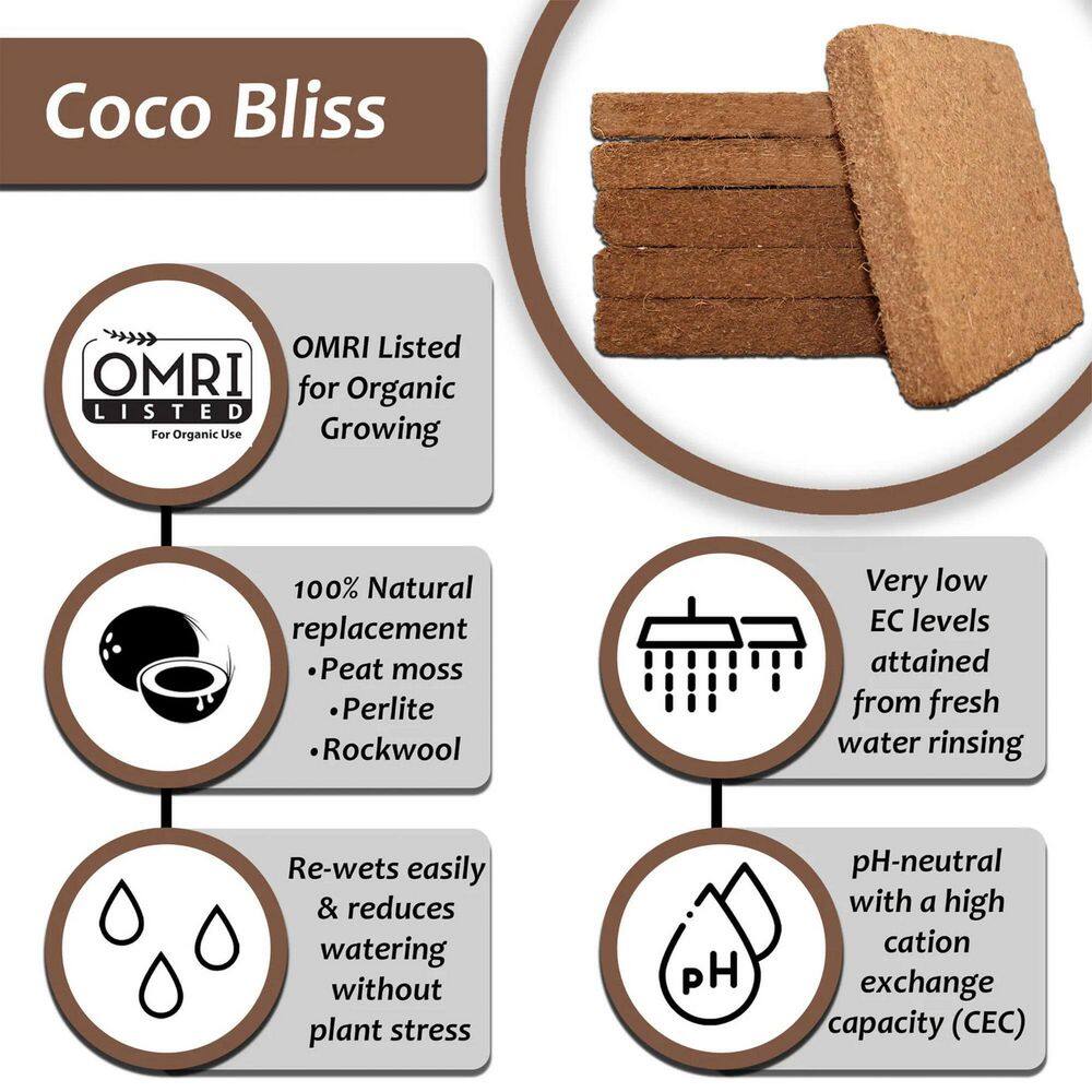 Plantonix Coco Bliss Premium Organic Coconut Coir Pith 10 lbs. Bricks (4-Pack) B087DNZK26