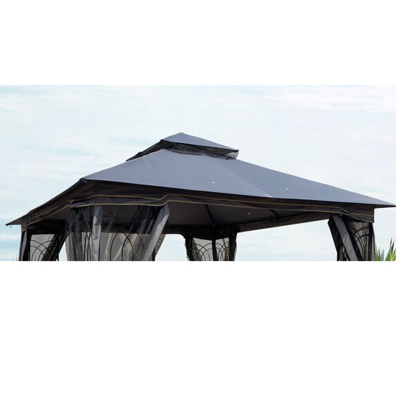 13X10 ft Patio Double Roof Gazebo Replacement Cano...