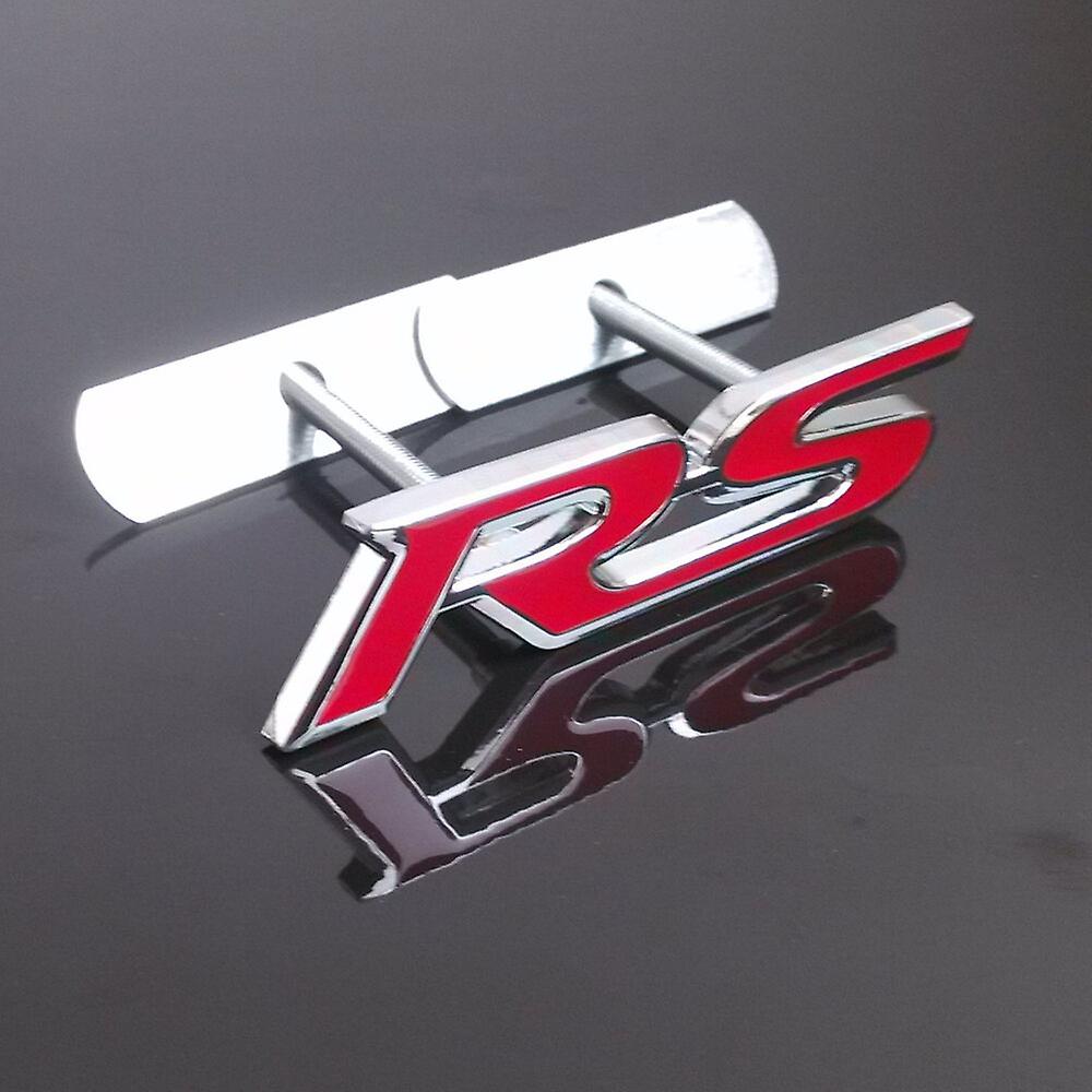 Car Suv 3d Metal Bumpers Door Exterior Badge Emblem Decals Red Rs Logo Sticker