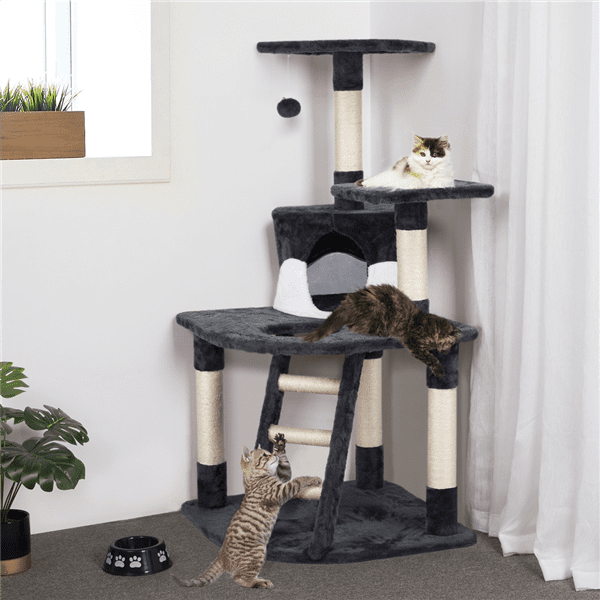 Yaheetech 48'' Cat Tree Scratcher Play House Condo Furniture Bed Post Kitten Pet Play House