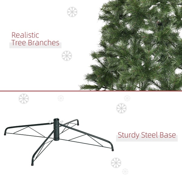 HOMCOM 8 ft. Slim Christmas Tree with Stand